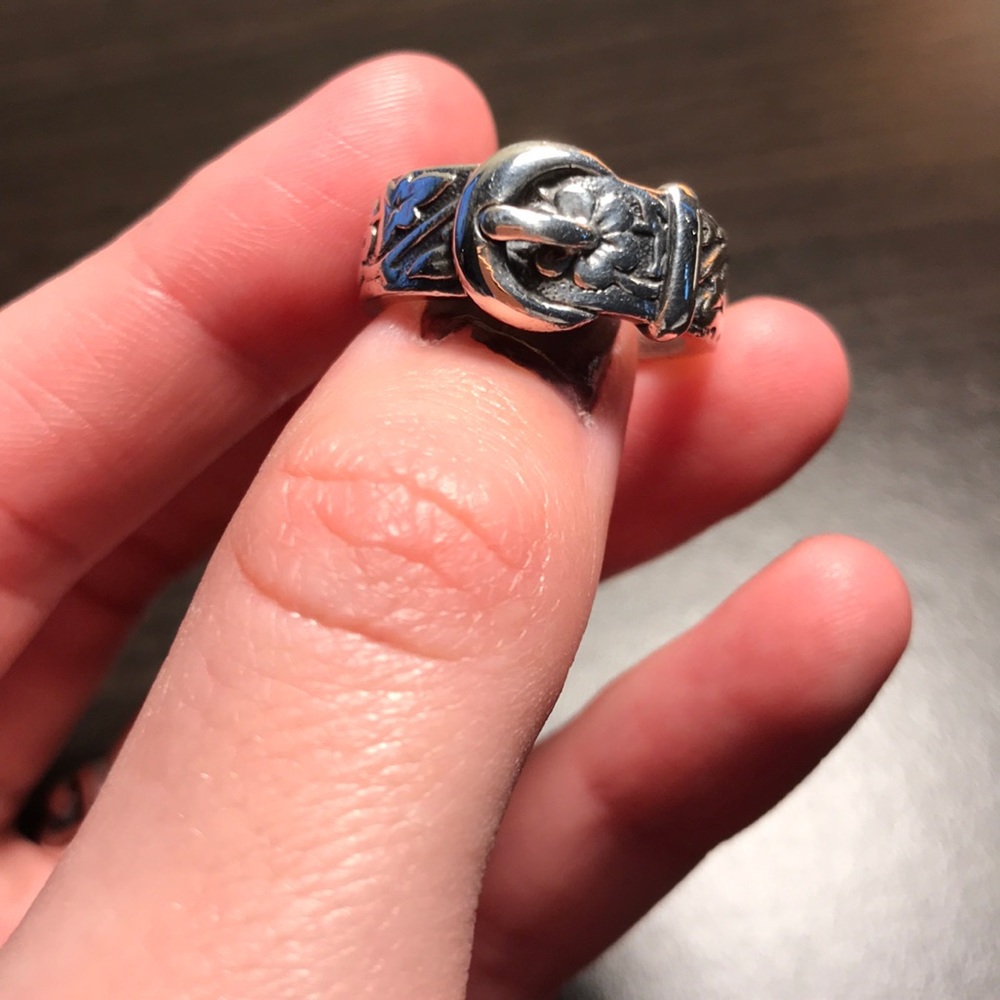 James Avery Floral Belt & Buckle Ring